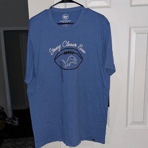 Detroit Lions 47 Blue Graphic Football Tee